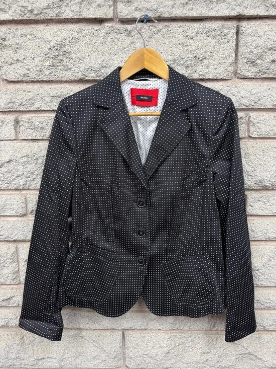 RIANI Black Blazer with White Microdot Pattern - Picture 1 of 7